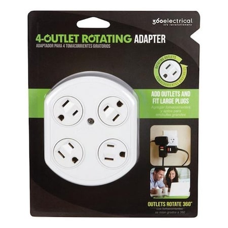360 Electrical 36030 Quad Tap Rotating Outlet Adapter